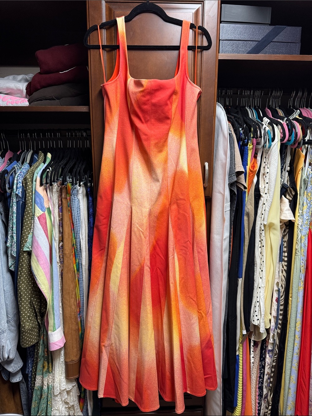 Jonathan SIMKHAI Lara Midi Dress Gold Hour Sunset